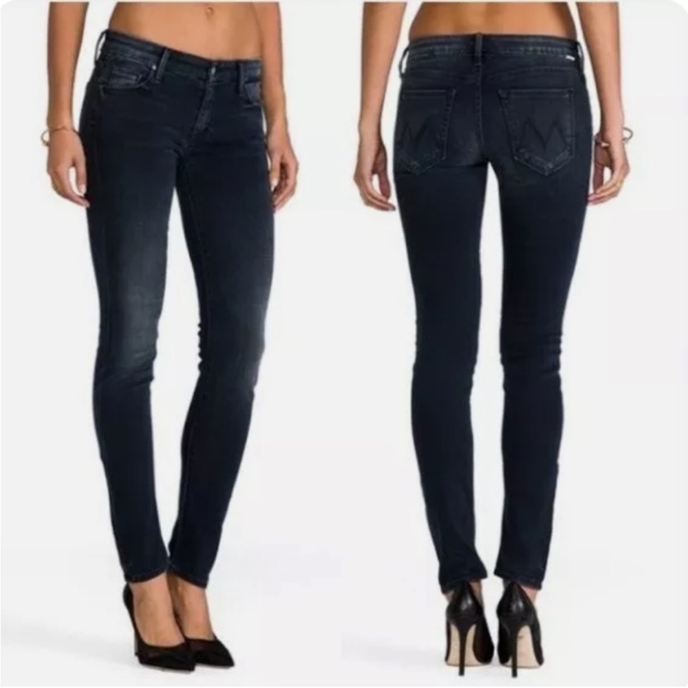 Mother Jeans Womens 25 High Waisted Looker Raw Hem Coffee Tea Dark Wash Denim